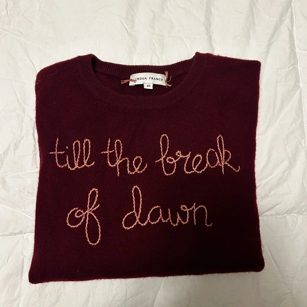 Lingua Franca Burgundy Sweater - Crew Neck - Picture 1 of 5